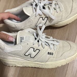 New Balance 550 Cream and White Sneakers